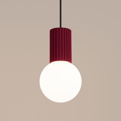 Hanglamp aan een koord HALO 1xG9/8W/230V diameter 12 cm rood