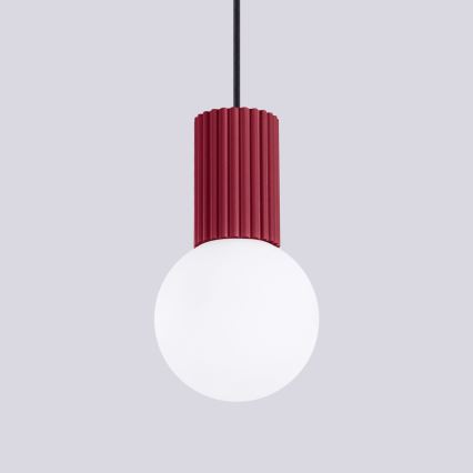 Hanglamp aan een koord HALO 1xG9/8W/230V diameter 12 cm rood