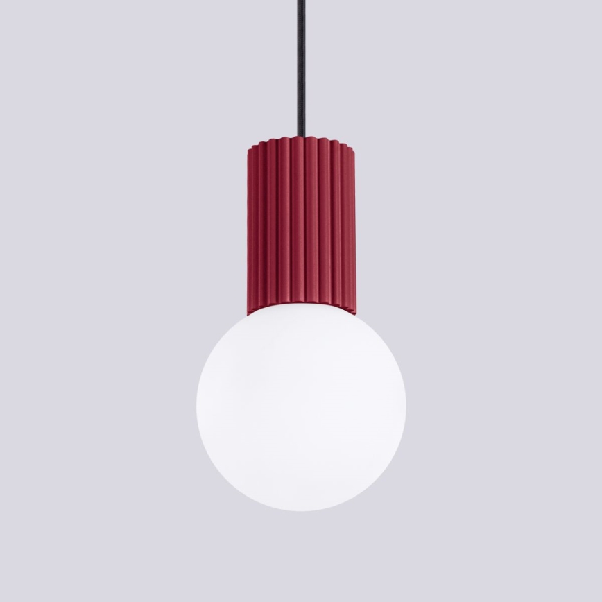 Hanglamp aan een koord HALO 1xG9/8W/230V diameter 12 cm rood