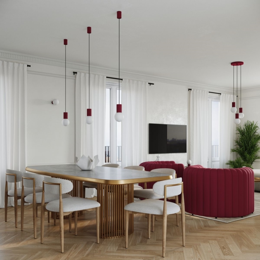 Hanglamp aan een koord HALO 3xG9/8W/230V diameter 25 cm rood