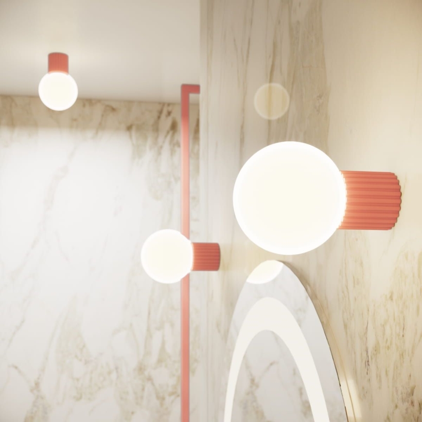 Badkamer wandlamp HALO 1xG9/8W/230V diameter 12 cm IP44 roze