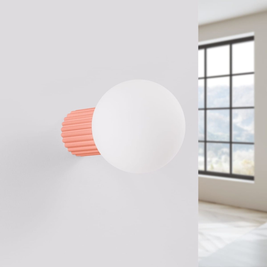 Badkamer wandlamp HALO 1xG9/8W/230V diameter 12 cm IP44 roze