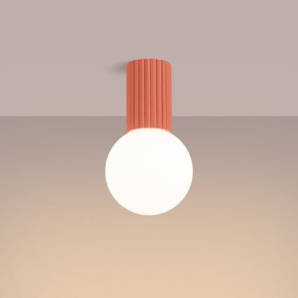 Badkamer plafondlamp HALO 1xG9/8W/230V diameter 12 cm IP44 roze