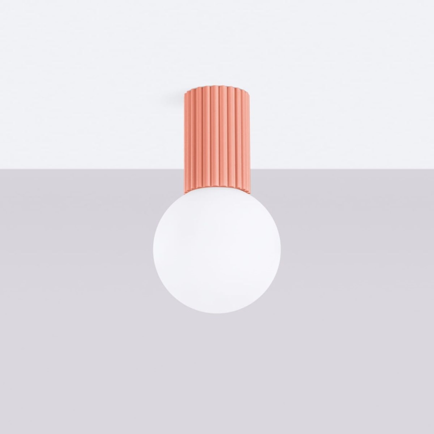 Badkamer plafondlamp HALO 1xG9/8W/230V diameter 12 cm IP44 roze