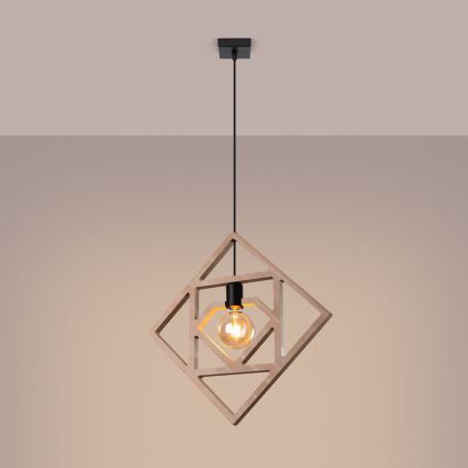 Hanglamp aan een koord CARO 1xE27/15W/230V beuken