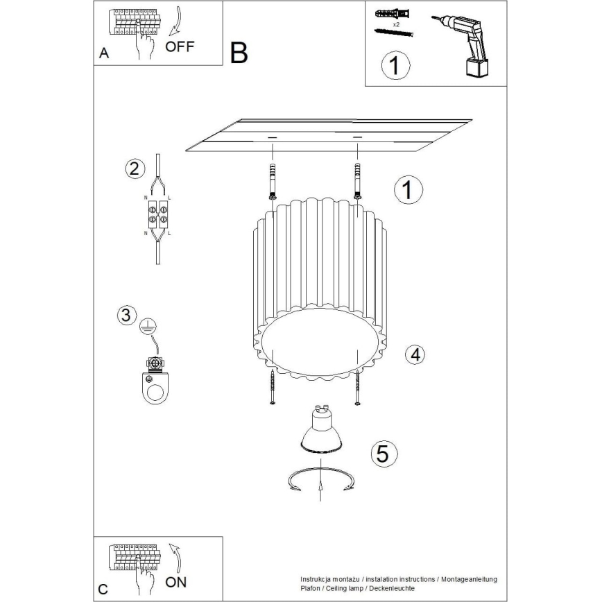 Spotlamp AURA 1xGU10/10W/230V 10 cm zwart