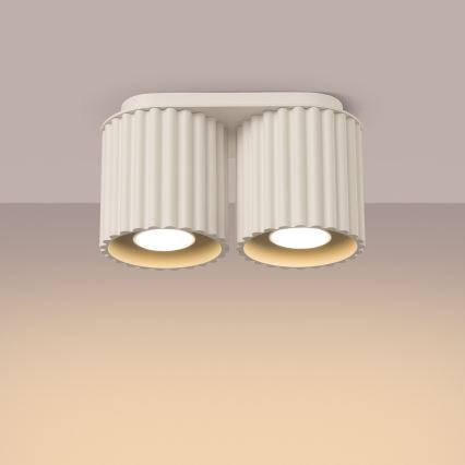 Spotlamp AURA 2xGU10/10W/230V crème
