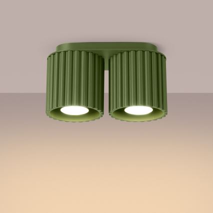 Spotlamp AURA 2xGU10/10W/230V groen