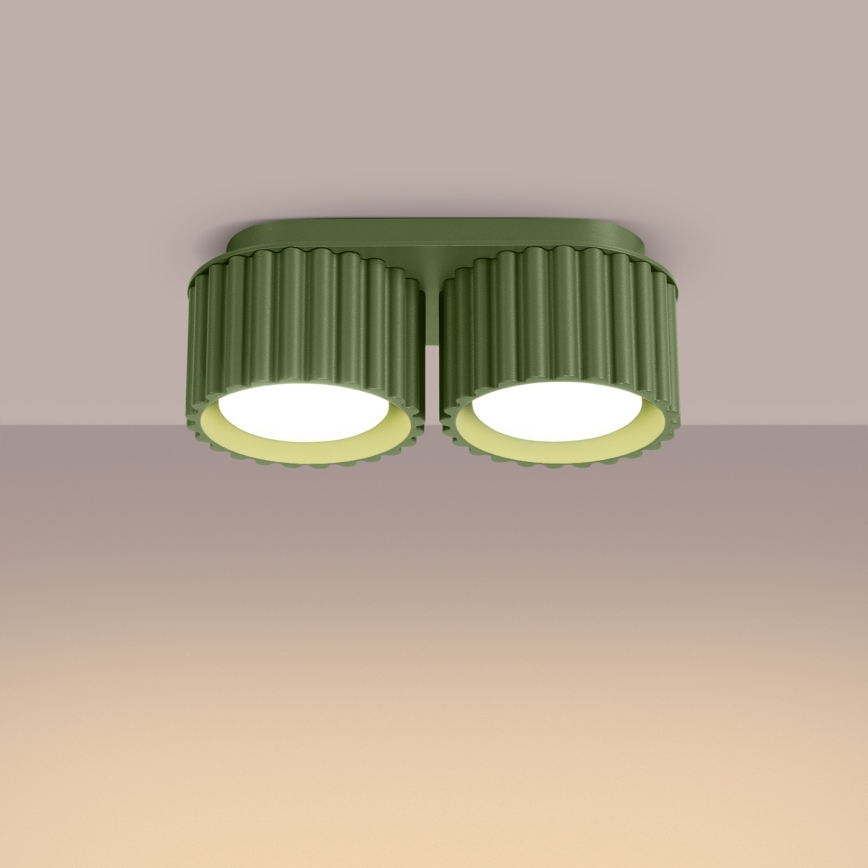 Plafondspot AURA 2xGX53/10W/230V groen
