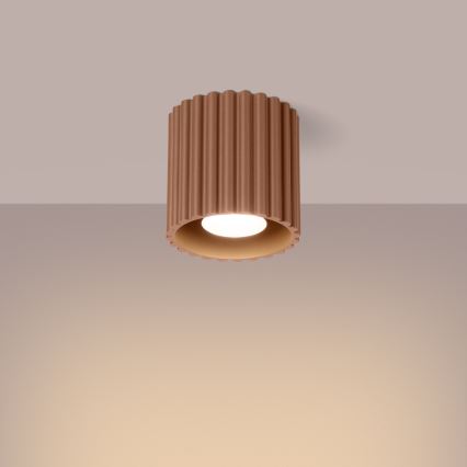Spotlamp AURA 1xGU10/10W/230V Ø 10 cm bruin
