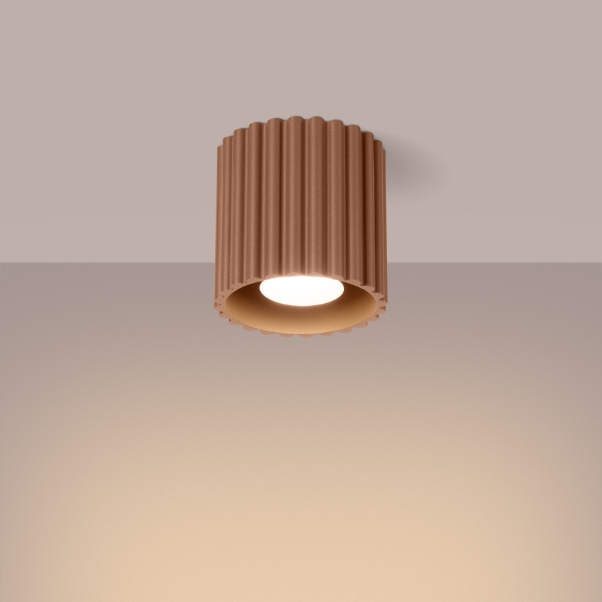 Spotlamp AURA 1xGU10/10W/230V Ø 10 cm bruin