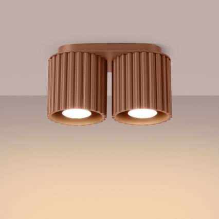 Spotlamp AURA 2xGU10/10W/230V bruin