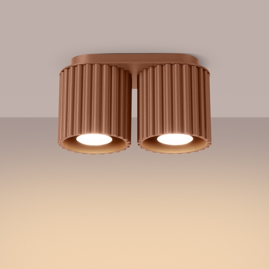 Spotlamp AURA 2xGU10/10W/230V bruin