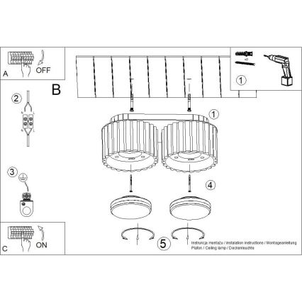 Spot AURA 2xGX53/10W/230V marron