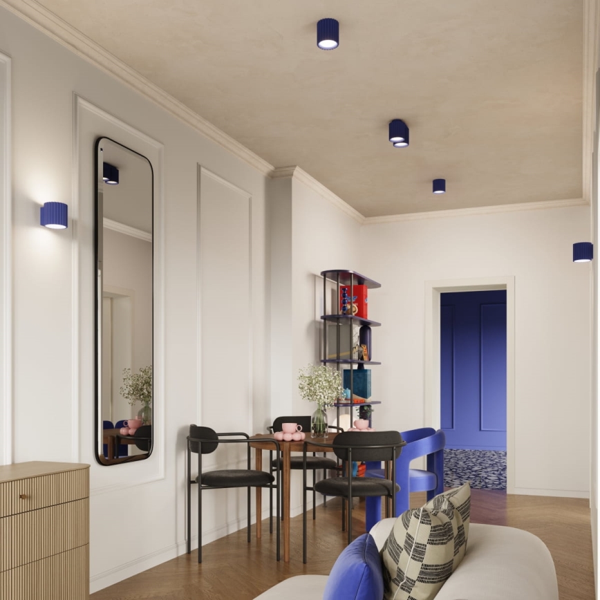 Plafondspot AURA 2xGU10/10W/230V blauw