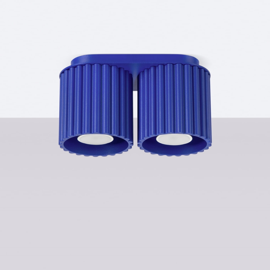 Plafondspot AURA 2xGU10/10W/230V blauw