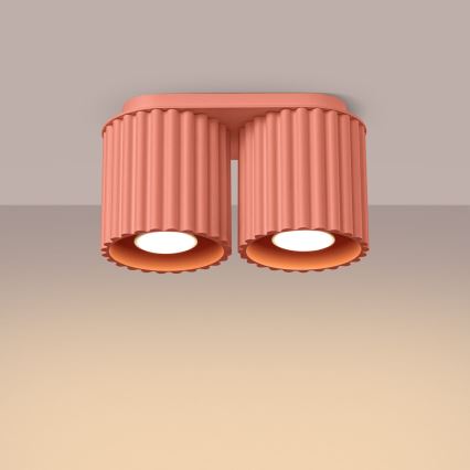 Plafondspot AURA 2xGU10/10W/230V roze