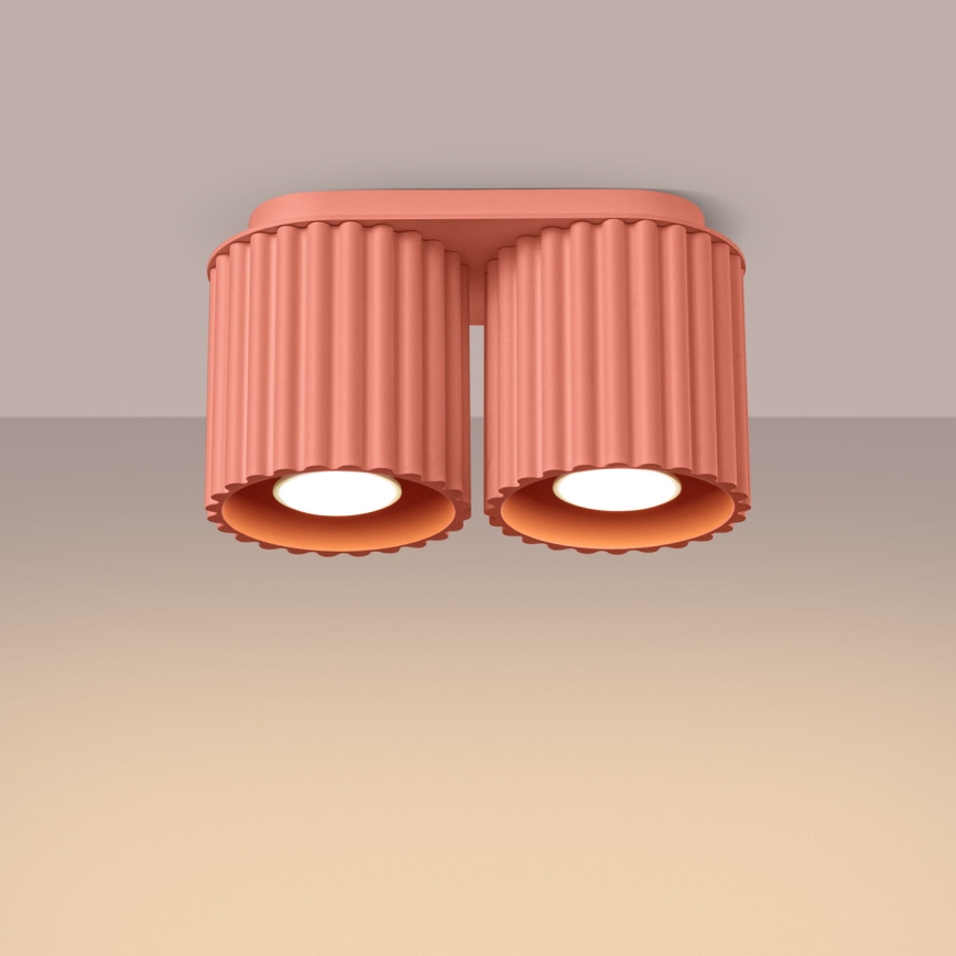 Plafondspot AURA 2xGU10/10W/230V roze