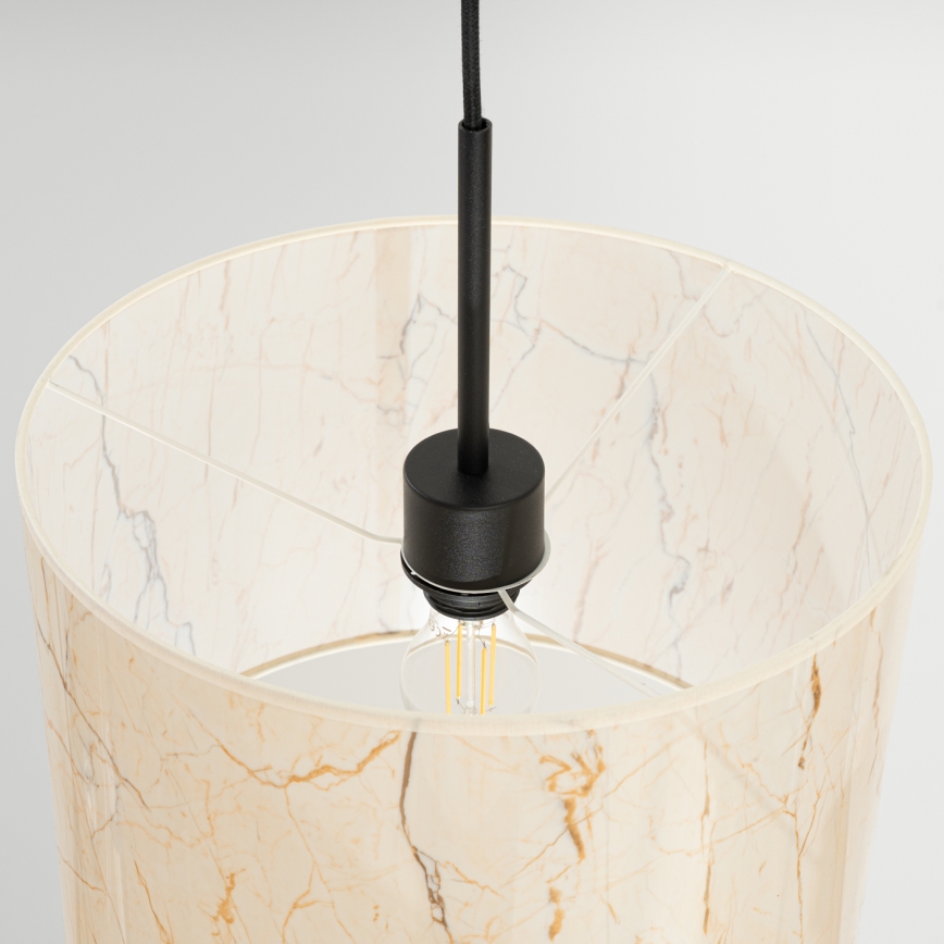Hanglamp met kabel NEVIA 1xE27/15W/230V Ø 40 cm beige/marmerdecor