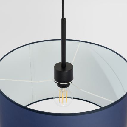 Suspension sur câble NEVIA 1xE27/15W/230V diam. 40 cm bleu