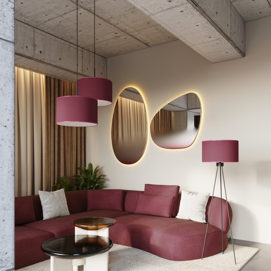 Suspension sur câble NEVIA 1xE27/15W/230V Ø 40 cm rouge