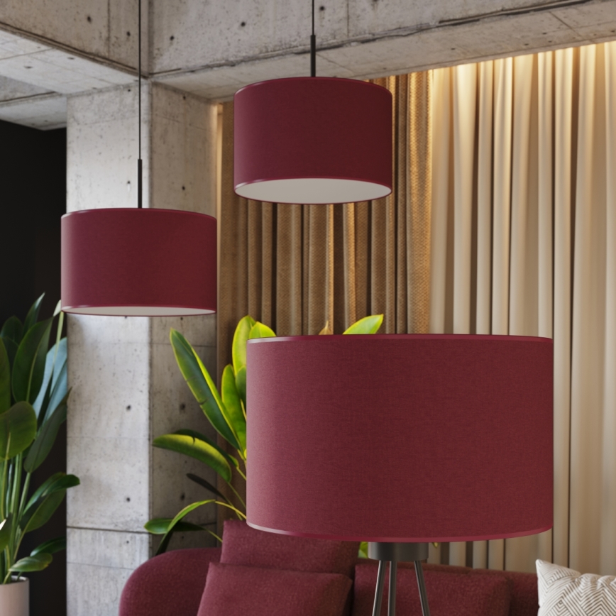 Suspension sur câble NEVIA 1xE27/15W/230V Ø 40 cm rouge