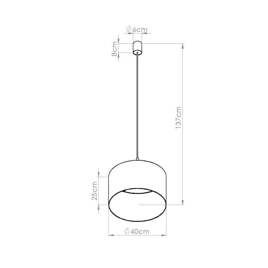 Suspension sur câble NEVIA 1xE27/15W/230V Ø 40 cm rouge