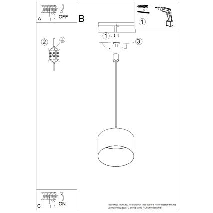 Suspension sur câble NEVIA 1xE27/15W/230V Ø 40 cm rouge