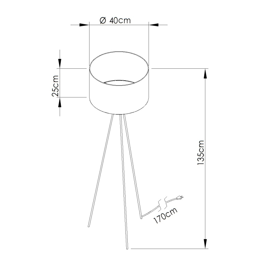 Lampadaire NEVIA 1xE27/15W/230V taupe