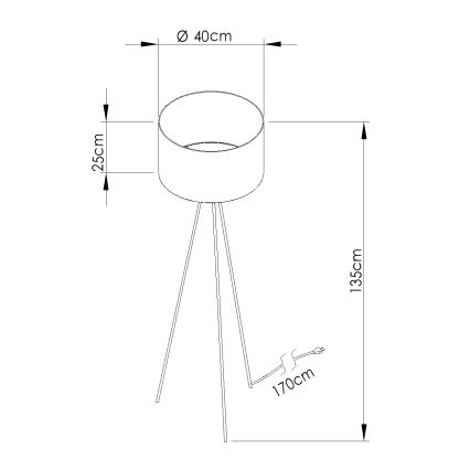 Vloerlamp NEVIA 1xE27/15W/230V taupe