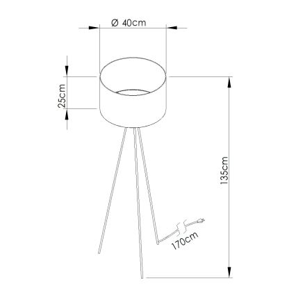 Vloerlamp NEVIA 1xE27/15W/230V beige/marmerdecor