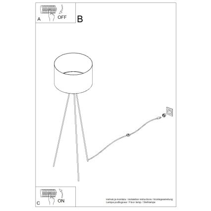 Vloerlamp NEVIA 1xE27/15W/230V beige/marmerdecor
