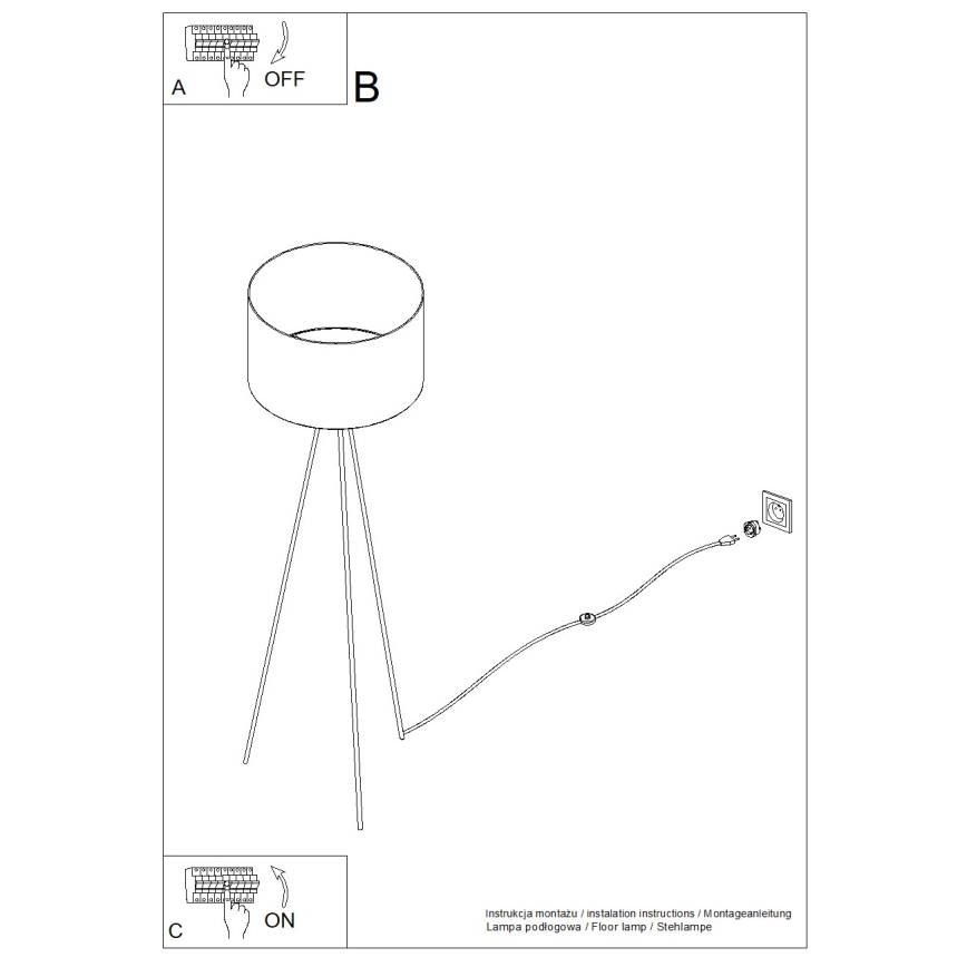 Vloerlamp NEVIA 1xE27/15W/230V beige/marmerdecor