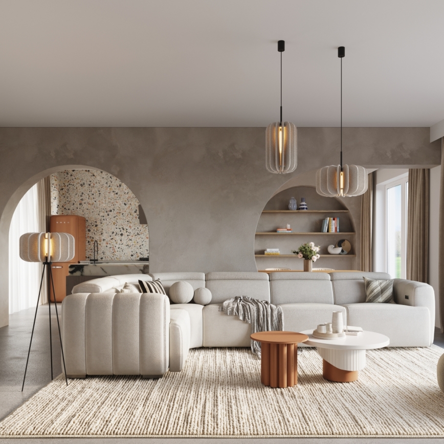 Suspension sur câble MULA 1xE27/15W/230V Ø 27 cm crème