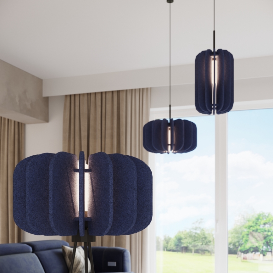 Suspension sur câble MULA 1xE27/15W/230V Ø 27 cm bleu