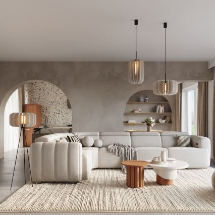 Suspension à câble MULA 1xE27/15W/230V Ø 45 cm crème