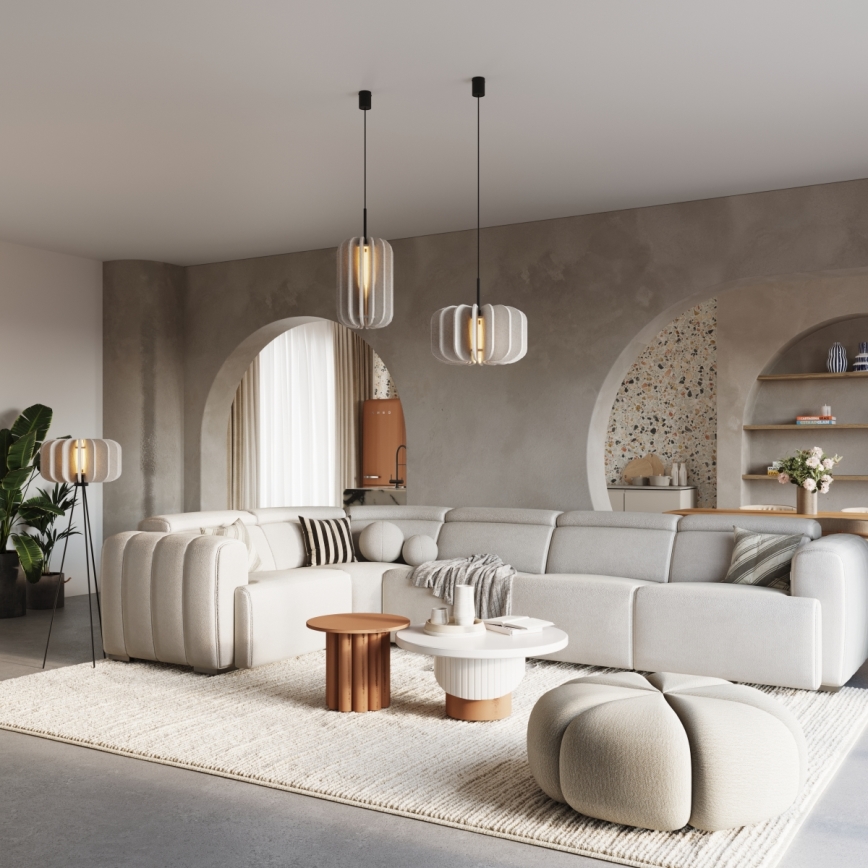 Suspension à câble MULA 1xE27/15W/230V Ø 45 cm crème