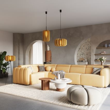 Hanglamp met snoer MULA 1xE27/15W/230V Ø 45 cm geel