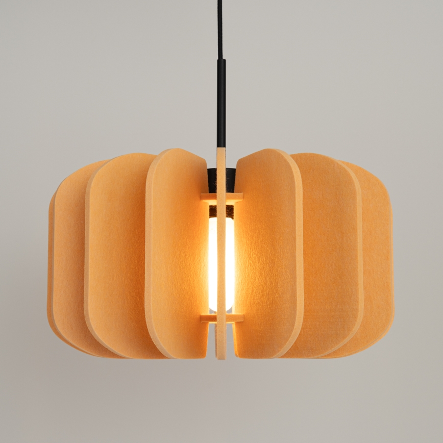 Hanglamp met snoer MULA 1xE27/15W/230V Ø 45 cm geel