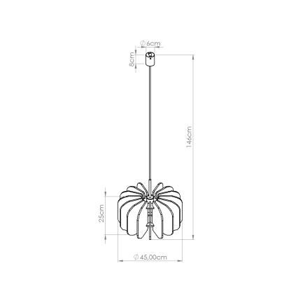 Hanglamp met snoer MULA 1xE27/15W/230V Ø 45 cm geel