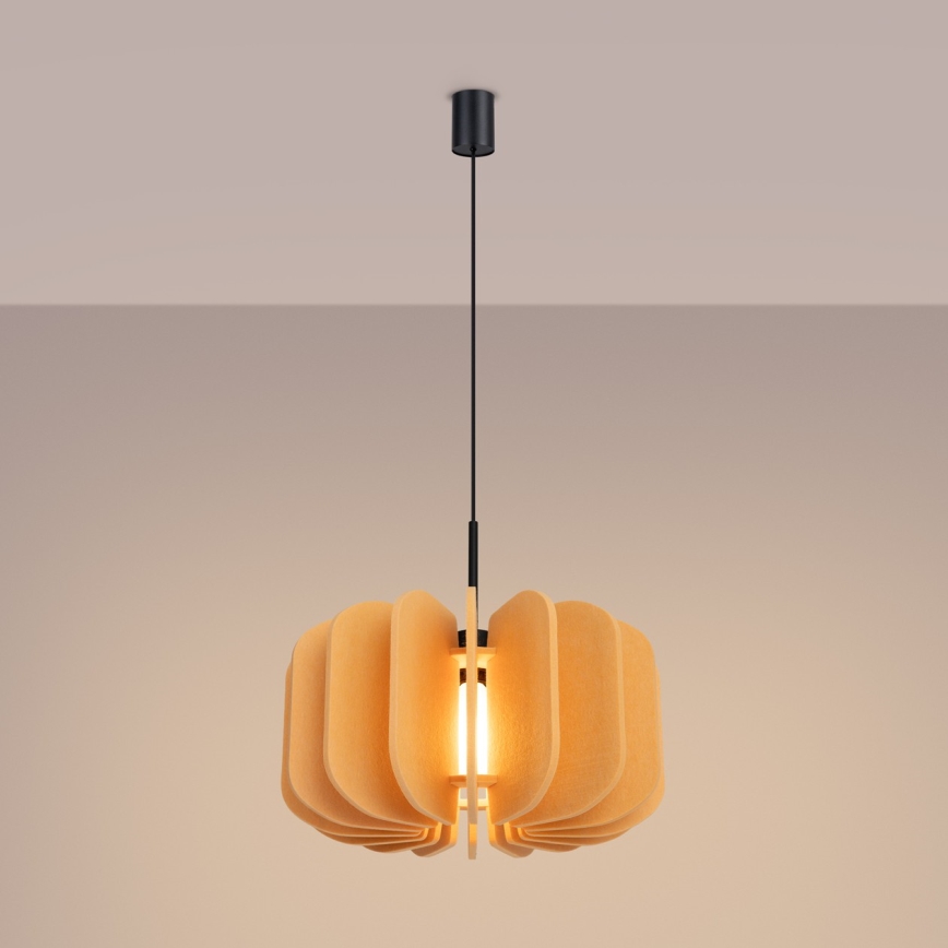 Suspension sur câble MULA 1xE27/15W/230V, Ø 45 cm, jaune
