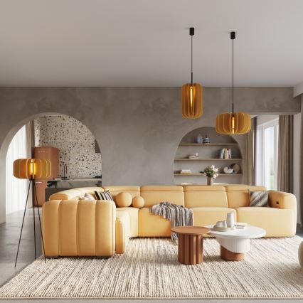 Suspension sur câble MULA 1xE27/15W/230V, Ø 45 cm, jaune