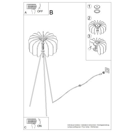 Lampadaire MULA 1xE27/15W/230V crème