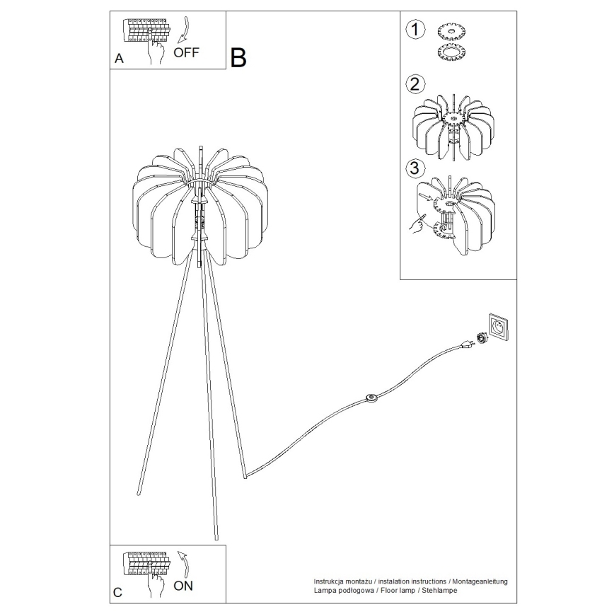 Lampadaire MULA 1xE27/15W/230V crème