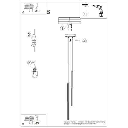 Lustre sur câble ARCHE 2xG9/8W/230V blanc