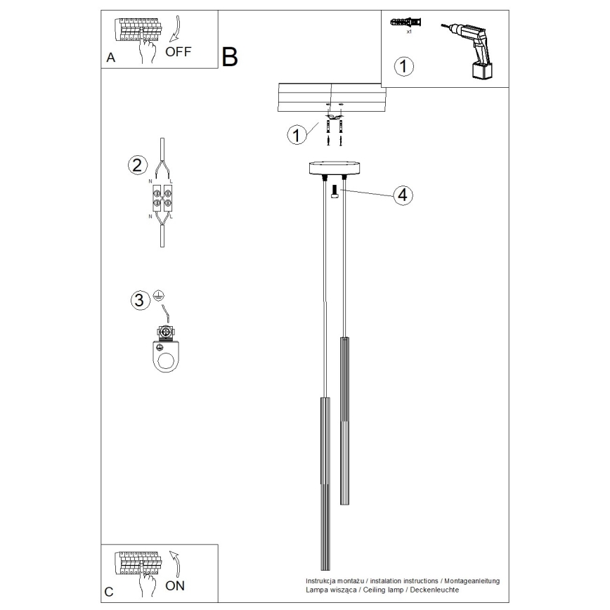 Lustre sur câble ARCHE 2xG9/8W/230V blanc