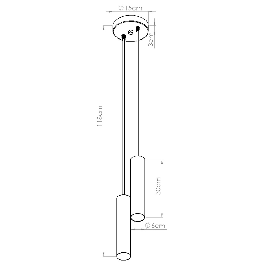 Hanglamp aan kabel LAGOS 2xGU10/10W/230V wit