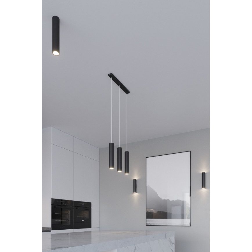 Suspension sur câble LAGOS 2xGU10/10W/230V noire