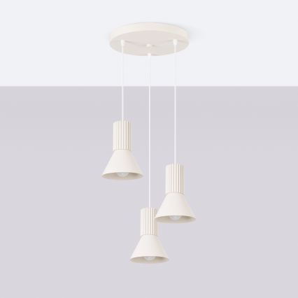 Hanglamp aan snoer ESTRIA, 3xE14/10W/230V, Ø 30 cm, crème
