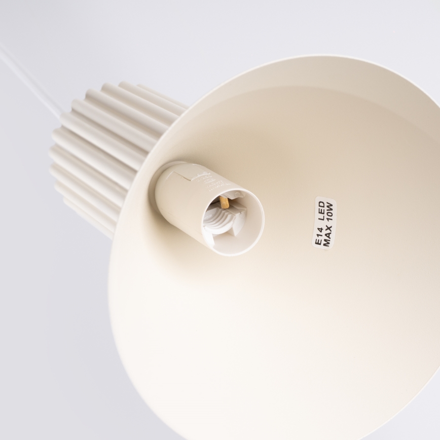 Suspension sur câble ESTRIA 3xE14/10W/230V Ø 30 cm crème